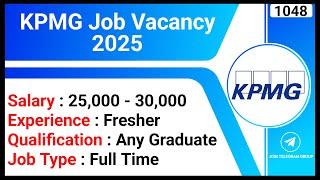 KPMG Job Vacancy 2025 | Job For Fresher | Analyst Jobs | Pune Jobs | Undergraduate Jobs