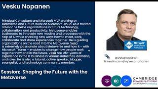 Vesku Nopanen - Shaping the Future with the Metaverse - Cambridge Power Platform User Group