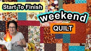 SUPER FAST  Scrappy 4 Patch Quilt