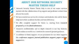 NETWORK SECURITY MASTER THESIS HELP