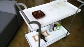 Motion Trolley Serving Cart in White Gloss