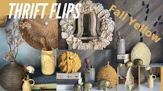 Fall DIY Decor for Resale - Thrift Flips for Vendor Booth - Fall Yellow pumpkins & wreath