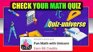 Check Your Math Quiz Answers | Fun Math with Unicorn quiz | Quiz universe