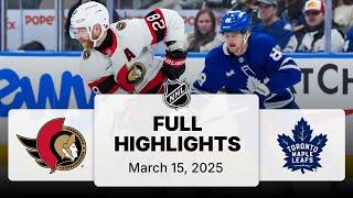 NHL Highlights | Senators vs. Maple Leafs - March 15, 2025