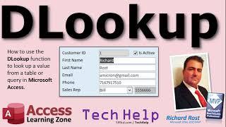 How to use the DLookup Function to Look Up a Value from a Table or Query in Microsoft Access.