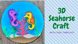 How to make seahorse with paper | 3d Sea Animal Paper Craft | Animal Paper Craft | Paper Seahorse