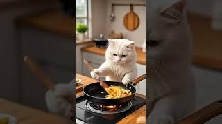 "Cat Making Potato Chips  | Funny AI Animation | #CuriousEdu #Viral"