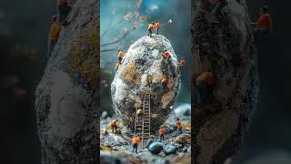 Tiny Workers of the Forest: A Miniature World of Fruit Builders ️  #ai #nature