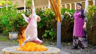 Grandma Roasted a Giant Lamb in New Tandoor! Unbelievable Way to Cook Tender Meat!