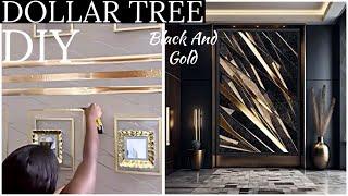 Black and Gold DOLLAR TREE WALL Idea to tryout!