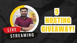 5 Web Hosting Giveaway On 25,000 Subscribers! Hosting Giveaway | Kushal Arora Blogger Live!