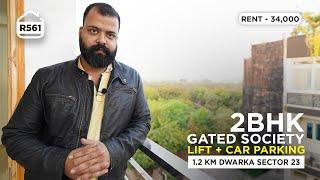 2 BHK Gated Society Flat for rent in Dwarka Sector 23 with Lift and Car Parking | BRS RENTALS R561