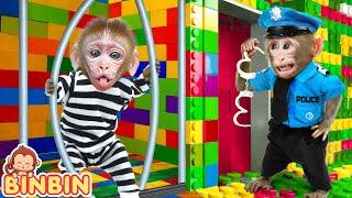 Monkey Binbin Escapes From The Magic Room and Swims in the Pool with Funny Animal | MONO BINBIN ESP