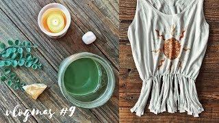 VLOGMAS 9: making green juice  up cycled an old shirt into a market bag