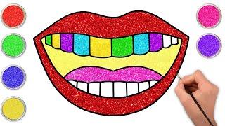 Glitter Lips Drawing & Coloring | Art For Kids | Chiki Art | HooplaKidz How To