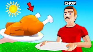 CHOP COOKED CHICKEN TANDOORI IN BBQ SIMULATOR