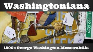 Washingtoniana - Erinnerungsstücke an George Washington aus dem 19. Jahrhundert - Anstecknadeln, ...