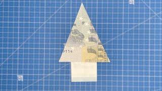 Money Christmas Tree Gift Idea |5 Euro| How To Make A Euro Origami Christmas Tree With A 5 Euro Bill