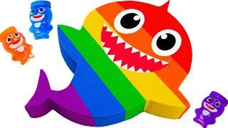ASMR Video | How To Make Rainbow Baby Shark From Kinetic Sand Cutting | Satisfying Idea By Yo Yo