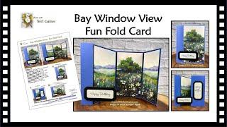 Meandering Meadows Designer Paper Fun Fold Card with FREE PDF Download