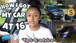 how i bought first car at 16 | how to save money, search and budget!!