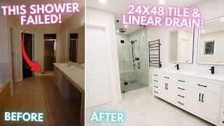 This Shower FAILED! Bathroom Remodel w/Linear Drain