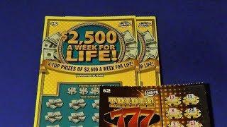 Scratchers On Other Days 346: TWO $5 $2500 WEEK FOR LIFE FL Lottery