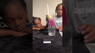 Remove the can from the glass without touching it#Comedy #FatherSon #Trivia #Fyp #TBFunnyASF