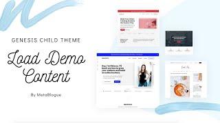 How To Load Demo Content For Genesis Child Themes From StudioPress