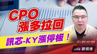 CPO漲多拉回，訊芯-KY漲停板！｜台股攻略｜劉烱德