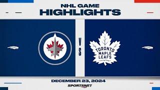 NHL Highlights | Jets vs. Maple Leafs - December 23, 2024