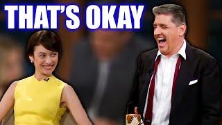 Olga Kurylenko warned Craig Ferguson, "Don't look at me like that."