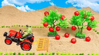 Diy mini tractor making plough machine red grapes harvesting | Creative Science Project @FarmingSM