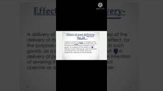 Effect of part delivery ||The Sale of Goods Act ||Judiciary ||Law #shorts #polishyourself #sec34soga