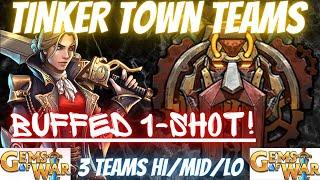 Gems of War Tinker town Teams | 3 Teams Hi/MID/LOW for Tinker town Faction Event Guide 2023