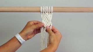 DIY Macrame Tutorial - Diamond Pattern with Woven Centre Using Double Half Hitch Knots!