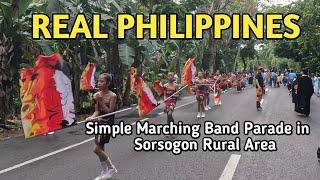 See a Simple Marching Band Parade in the Rural Area of Philippines