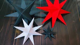 DIY 3D Paper Star | Paper Craft Ideas | How to make 3D Star Ornaments with Paper #christmasdecor