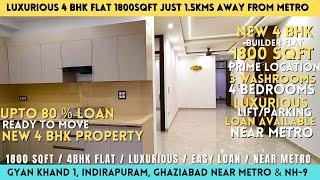 New  4 BHK flat in Indirapuram Ghaziabad near Vaishali Metro | Front 4 BHK flat with lift & parking