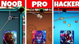 NOOB Vs PRO Vs HACKER In 8Ball Pool - Taimoor XD