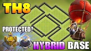 Clash Of Clans TH8 Farming Base - Hybrid/Farming (AUGUST UPDATE!) | 2016