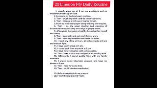 20 Lines on My Daily Routine