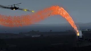 MiG-29 and Attack Helicopter shot down by C-Ram and AA Missile - Military Simulation - ArmA 3