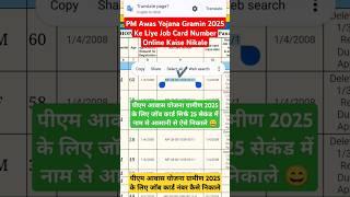 PM Awas Yojana Gramin 2025 Ke Liye Job Card Number Online Kaise Nikale