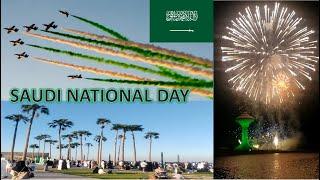 Saudi National Day Celebration -  Air show & Firework #saudiflagday #saudiarabia #dammam #dammamksa