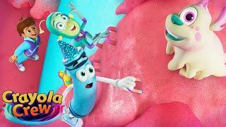 Climbing a SLIME Mountain with ALIENS!! | Crayola Crew Fun & Creative Cartoons for Kids