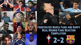 Frustrated BARCA Fans and Happy Real Madrid Fans Reacts to CELTA VIGO 2-2 BARCELONA | La Liga GW 14