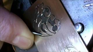 Jim Small Hand Engraving a brass practice plate.....