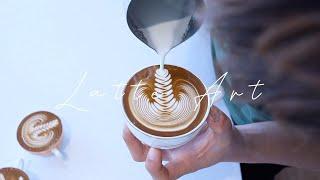 Latte Art Basic to Advanced Skills Practice Video Collection |Cappuccino|Rosetta|cafe vlog|Steaming