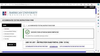 Accommodated Testing in the ASAC Instructor Portal- Main Campus Faculty